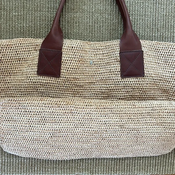 Helen Kaminski Raffia Leather Trim Tote - Picture 3 of 7